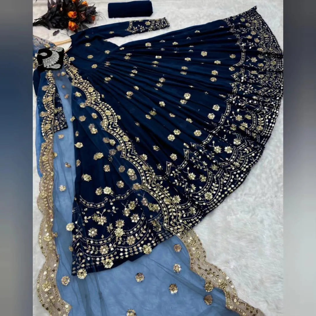 3 Pcs Women's Stitched Shamoz Silk Embroidered Maxi And Trouser